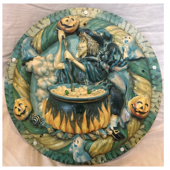 Vintage Halloween Witch and Ghost Lighted and Spooky Noises Wall Door *read* - Picture 11 of 16